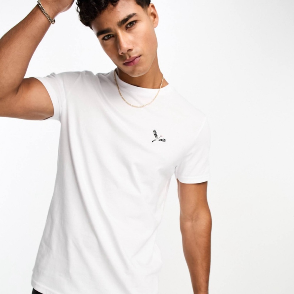 Threadbare bird embroidery t-shirt in white Size Small NWT